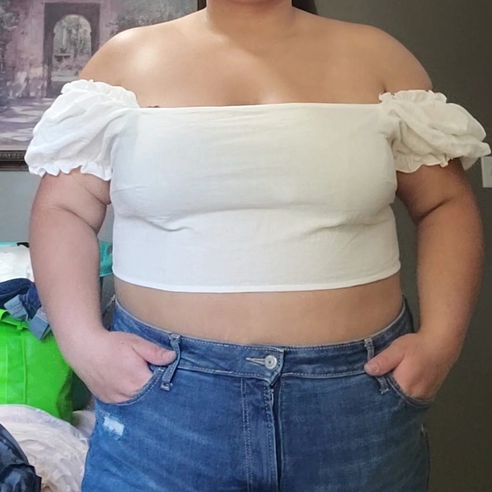 White crop top